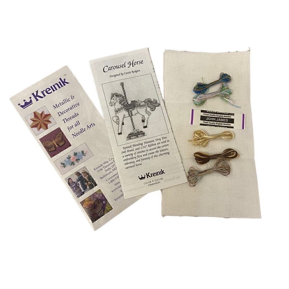 NEW Kreinik Carousel Horse Cross Stitch Kit Designed by Carole Rodgers